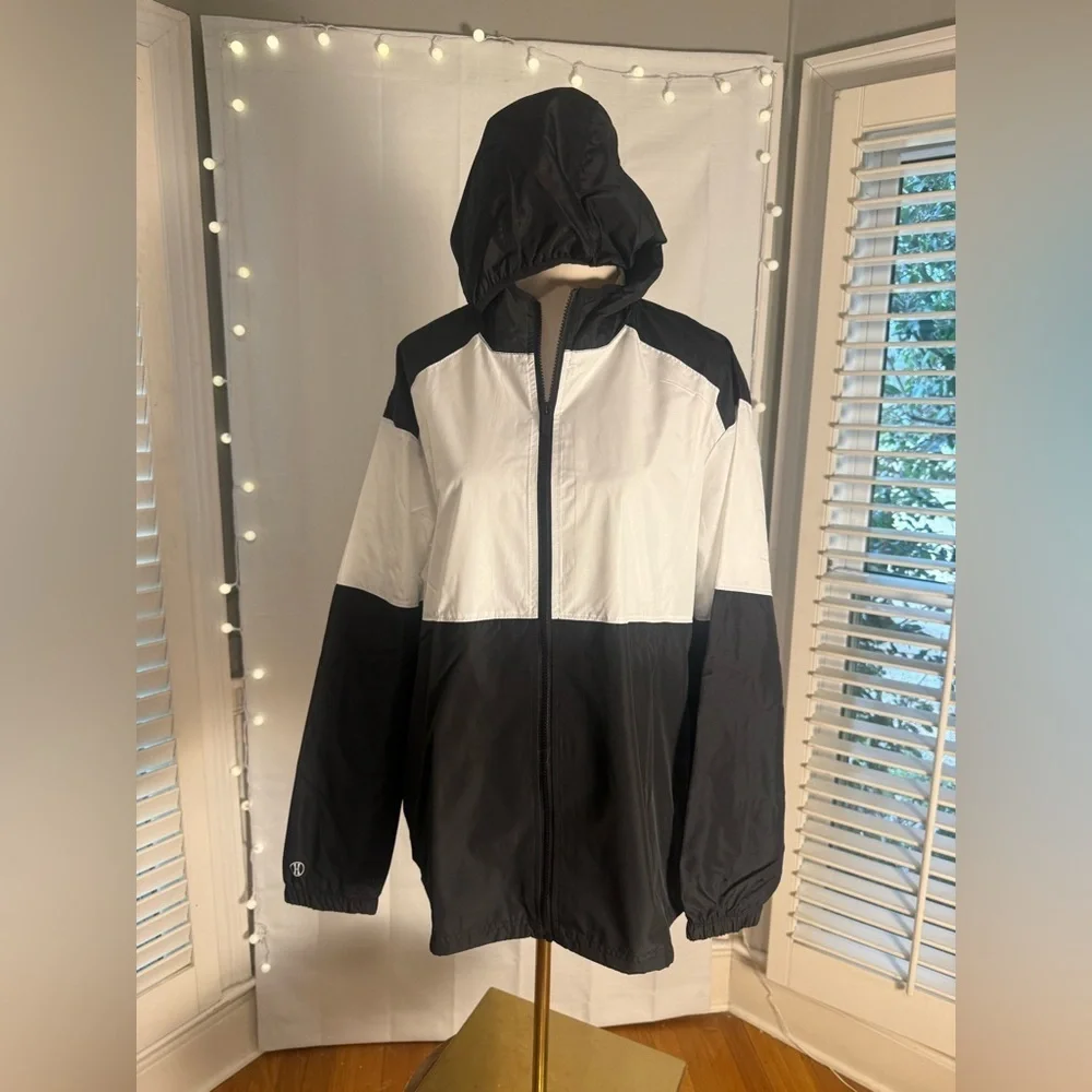 Holloway Black White Hooded Windbreaker Jacket & Pants Set XL NWT